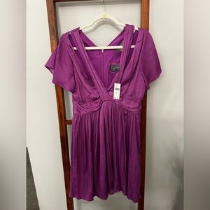 Anthropologie magenta mini dress